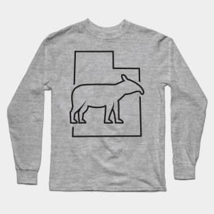 Utah Horse - Tapir  (black outline) Long Sleeve T-Shirt